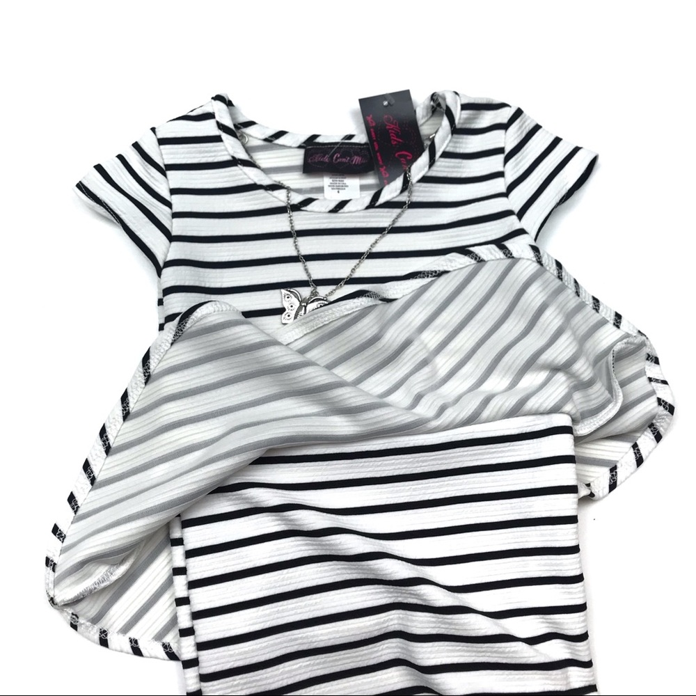 NWT Peplum Stripe Dress Sz 4 - Picture 4 of 7